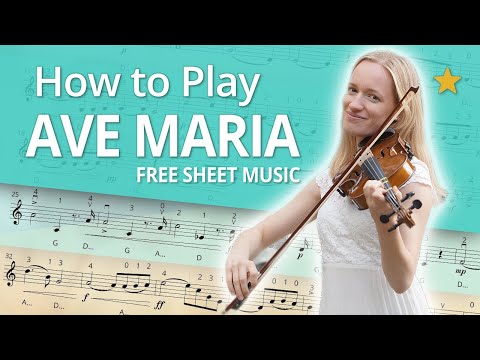 How to Play Ave Maria | Play-Along Beginner Tutorial | Free Violin Sheet Music + Piano Accompaniment