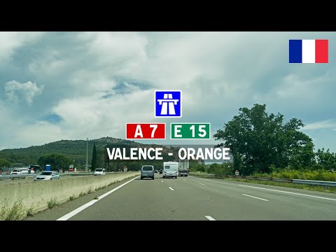 Driving in France: Autoroute A7 E15 from Valence to Orange (A9) - Route du Soleil
