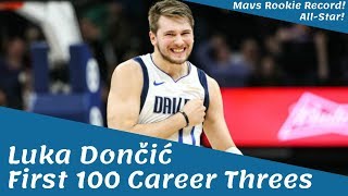 Luka Dončić FIRST 100 CAREER THREES! MAVS ROOKIE 3-POINT RECORD!