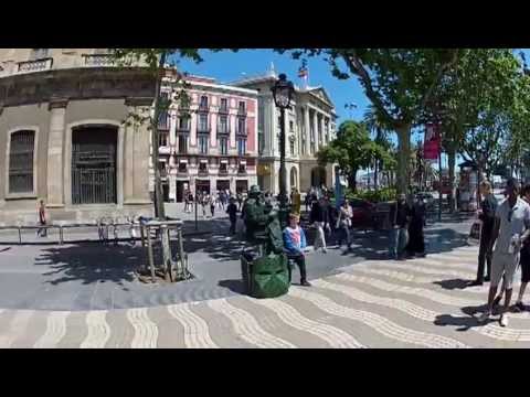 Живые статуи нат улице Rambla в Барселоне 1. GoPro Hero 2. 