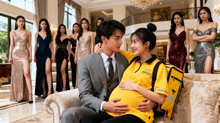 CEO frio odiava mulheres mimadas,mas enlouqueceu por entregadora grávida q trabalhava na chuva!