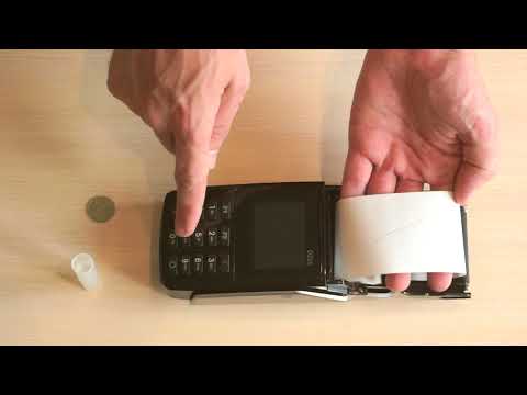 Замена чековой ленты на POS терминале PAX D210