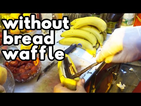 istanbul street food | without bread Tukish waffle with Nutella-ekmeksiz waffle | turkey street food