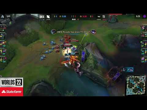 DRX Kingen outplays 2v3 against T1 - Worlds 2022
