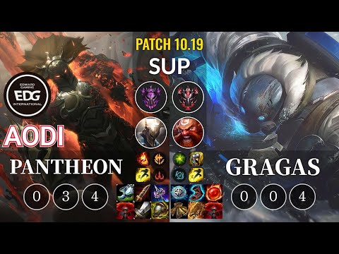 EDG Aodi Pantheon vs Gragas Sup - KR Patch 10.19