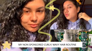 MY NON SPONSORED CURLY/WAVY HAIR ROUTINE (Hair brush, Oil , Shampoo and conditioner, How i curl it)
