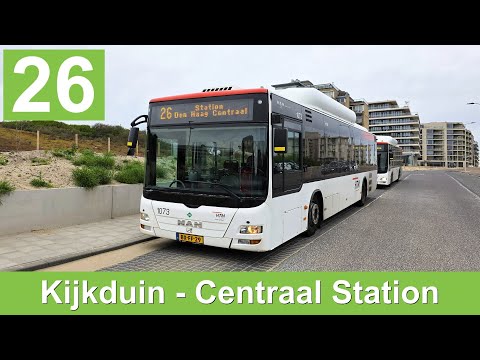 HTM lijn 26: Den Haag Kijkduin - Den Haag Centraal Station | omleiding | HTM 1073 | 2025