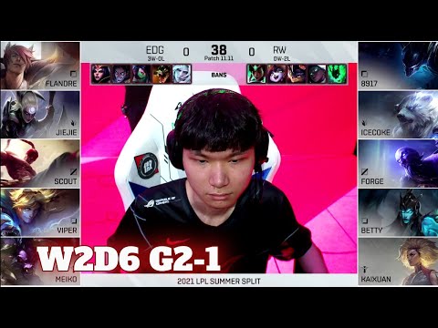 EDG vs RW - Game 1 | Week 2 Day 6 LPL Summer 2021 | Edward Gaming vs Rogue Warriors G1
