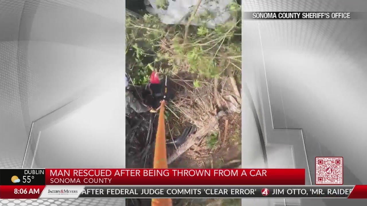 Man rescued after being thrown from car off Sonoma coast