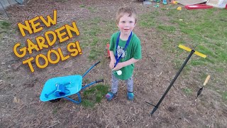 GARDENING TOOLS FOR KIDS! Wheelbarrow, watering can, weeder and more tools from Jardineer!