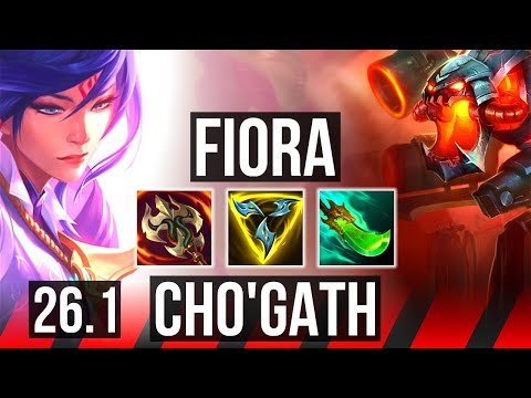 FIORA vs CHO'GATH (TOP) | Good KDA: 9/3/12 | KR Master | 26.1