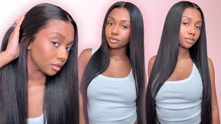 MIDDLE PART BUSTDOWN 😍 | 13*6 HD Lace Wear Go Straight Wig 26 Inches | Ft. ISEE Hair