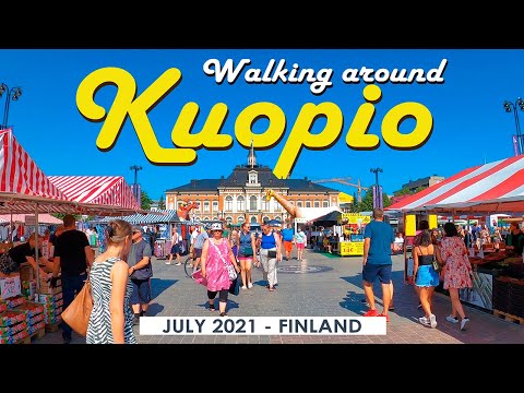 Summerwalk around Kuopio City Centre, July 2021, Finland [4K]