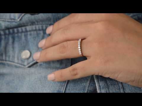 0.5 Ct. Double Shared Prong Thin Wedding Band - TwoBirch TB-WR-0021-WG-H