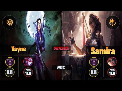 Master VAYNE [Press the Attack] (ADC) VS  SAMIRA - Master KR Patch 11.8