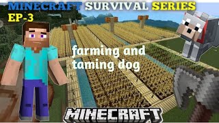 Minecraft survival series episode 3|Minecraft pocket edition survival series part 3 in hindi/farming