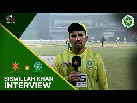 Bismillah Interview | Larkana Region vs Quetta Region | National T20 Qualifier | Match 14 | MZA1T