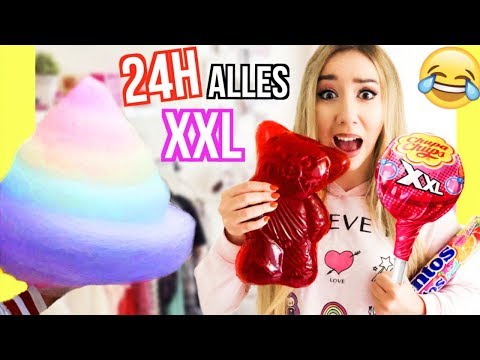 nur GRÖßTE ESSEN für 24 STUNDEN essen *ZUCKERWATTE GUMMIBÄR LOLLI Challenge*