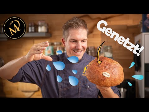 Genetztes UrDinkel Brot mit weicher, glänzender Kruste / Netzbrot backen