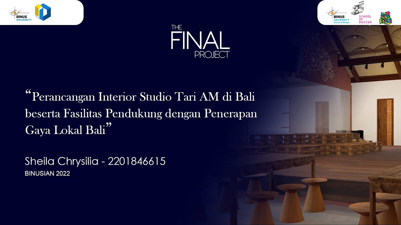 Perancangan Interior Studio Tari AM di Bali beserta Fasilitas Pendukung dengan Penerapan Gaya Lokal Bali