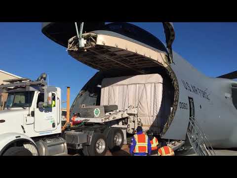 C-5M SUPER GALAXY Delivers Satellite System weighing 96,000 lbs