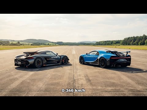 Koenigsegg Jesko Absolut Vs Bugatti Chiron Pur Sport 0-346 km/h Acceleration Comparison 