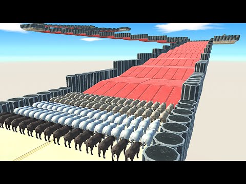 Survival race. Animal Revolt Battle Simulator included Polar Bear, Cape Buffalo, Rhinoceros Ep 2