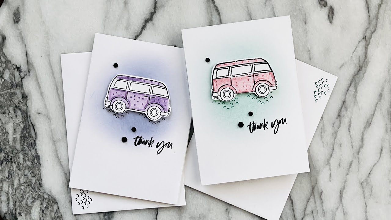 Simple cards using the Driving By stamp set by Stampin’ Up!