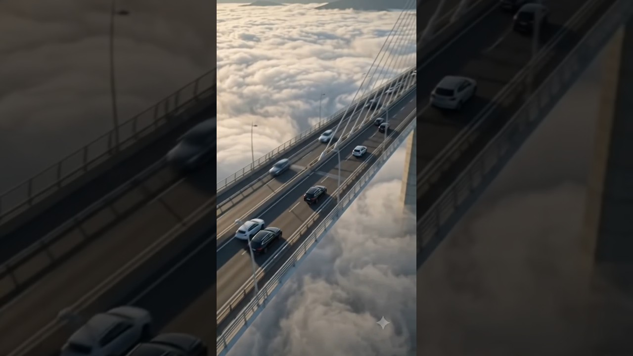 बादलों के ऊपर दौड़ता पुल! 😱 | The Bridge Above the Clouds #shorts #viralvideo #trending