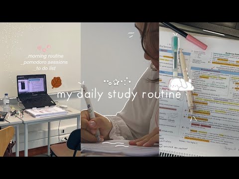 STUDY VLOG✧･ﾟ🧸 my productive routine for a calm study day ☁️