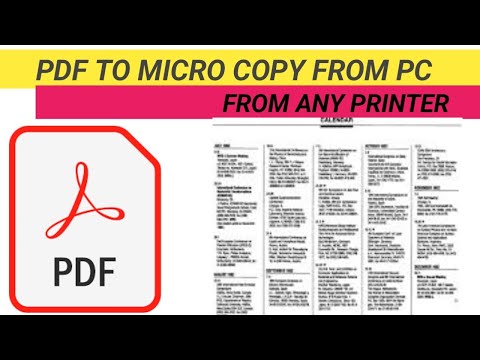 PDF FILE TO MICRO XEROX|How To Make Micro Copy From PDF File|Pdf to Micro From Pc From Any Printer