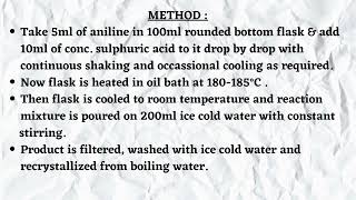 SULPHONATION # preparation of sulphanilic acid from aniline