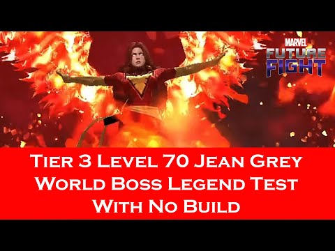 Tier 3 Level 70 Jean Grey Dark Phoenix Uniform Test In World Boss Legend - Marvel Future Fight
