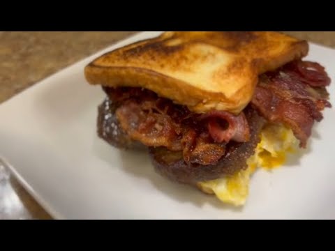How to Make a Quick & Easy Bacon, Sausage, Egg & Cheese Breakfast Sandwich - Breakfast Recipe