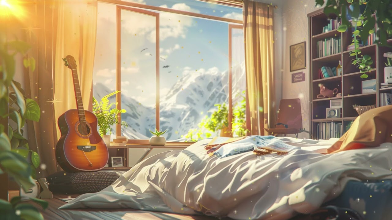 Relaxling Acoustic Guitar Melodies Cozy bedroom