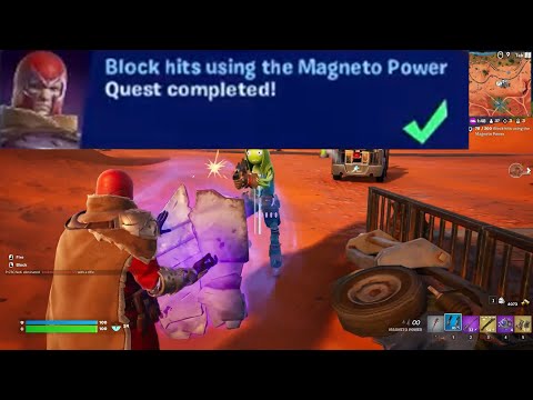 Block hits using the Magneto Power Fortnite