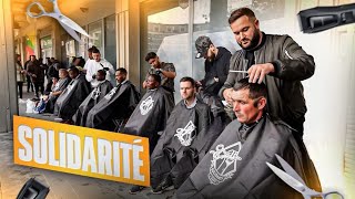 SOLIDARITÉ ENTRES COIFFEURS POUR LES SANS ABRIS!!! (moment inoubliable)