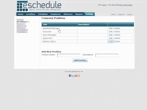 Eschedule Tutorial Creating Positions