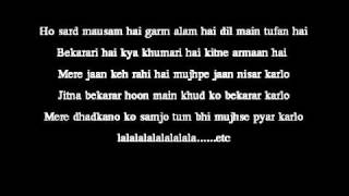 Dil Ne Yeh Kaha Hai Dil Se- Lyrics on Screen