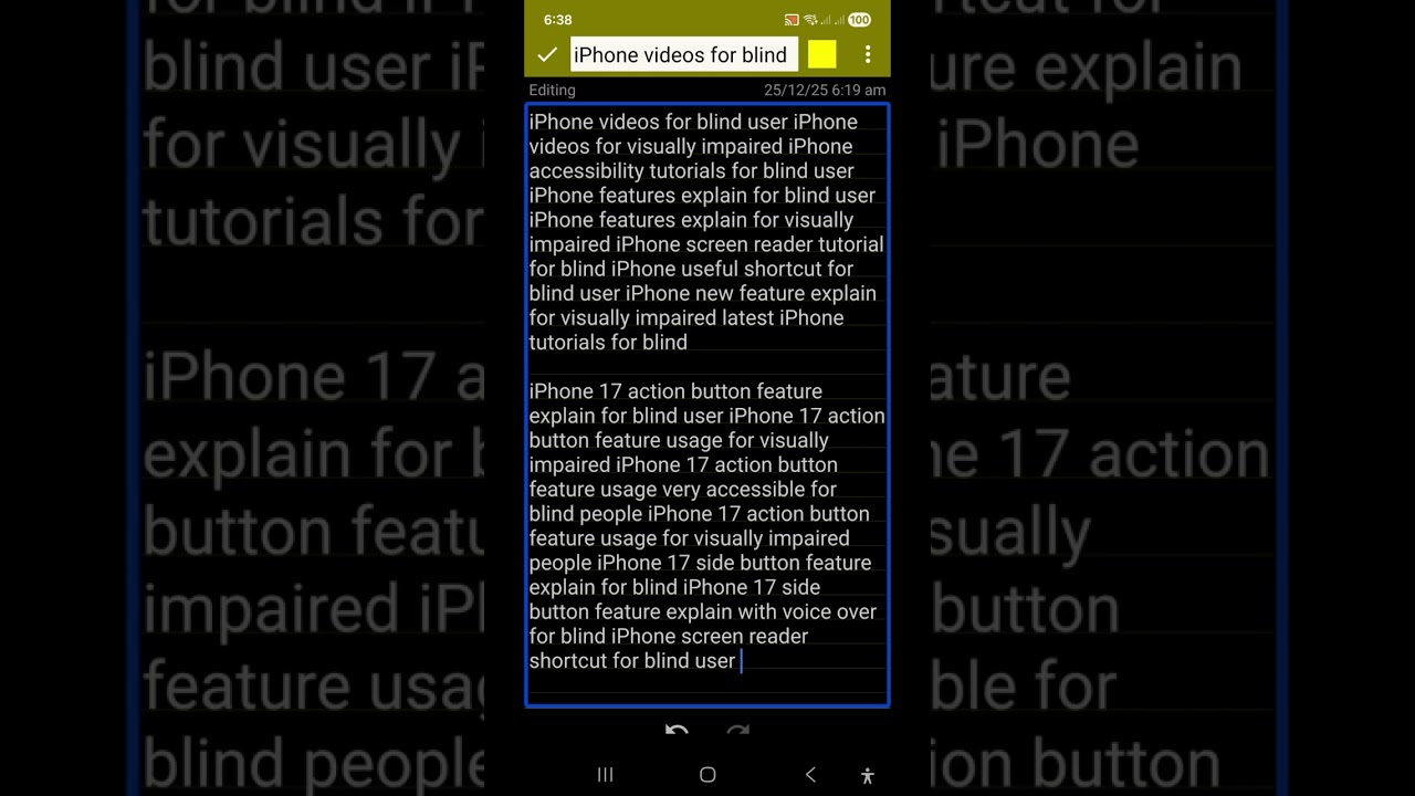 Action button and side button customization for blind iPhone clicking speed AI visual voice over