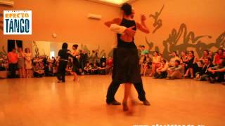 Gaston Torelli y Moira Castellanno , Alberto Colombo y Mariela Sametband dance in milonga-solidaria