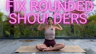 19 Mins Yoga for Rounded Shoulders | Upper Back Pain & Fix Posture