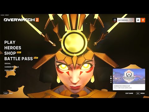 KIRIKO AMATERASU MYTHIC SKIN OVERWATCH 2 SEASON 3 MAIN MENU SCREEN LOOP PART 1