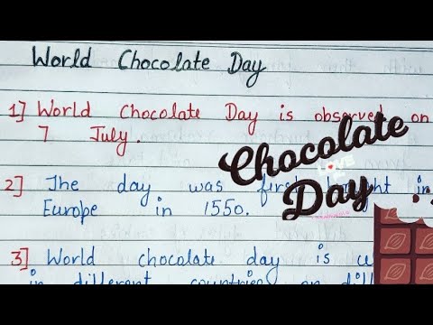 World Chocolate Day | Ten Lines On World Chocolate Day | Speech On World Chocolate Day