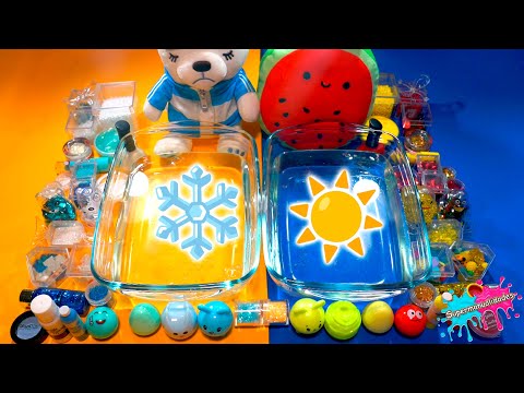 Mezclando Invierno VS Verano en Slime transparente - Supermanualidades
