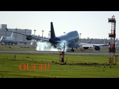 Boeing 747 Hard “to watch” Landing