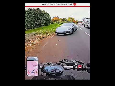 WHO'S FAULT RIDER OR CAR ❓😫 #motovlog #crash #emotional #car #new #reels