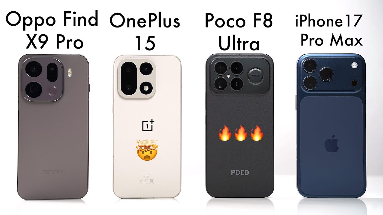Oppo Find X9 Pro vs OnePlus 15 vs Poco F8 Ultra vs Apple iPhone 17 Pro Max - Benchmark | SwagTab