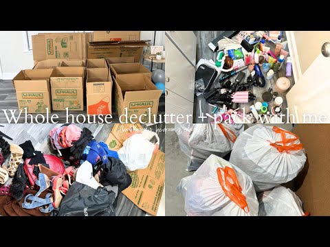 Moving vlog | Part 1: whole house declutter + pack with me to move into our new home!