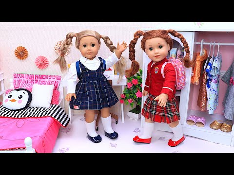 AG sister dolls story about school morning routine - PLAY DOLLS